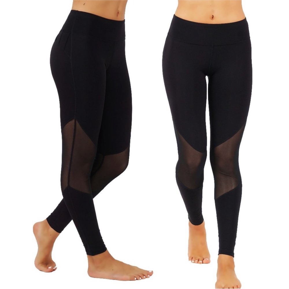 Women's Black Mesh Leggings